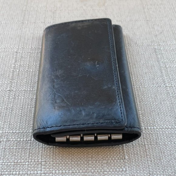 Cocomeister Signature Key Chain Black Leather Key Holder Bag Trifold Key Fob - Picture 6 of 10